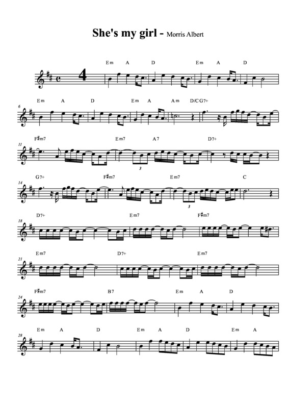 Partitura da música She s My Girl v.2