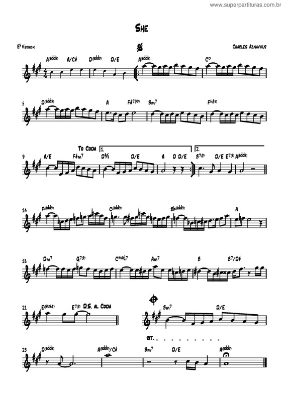 Partitura da música She v.12