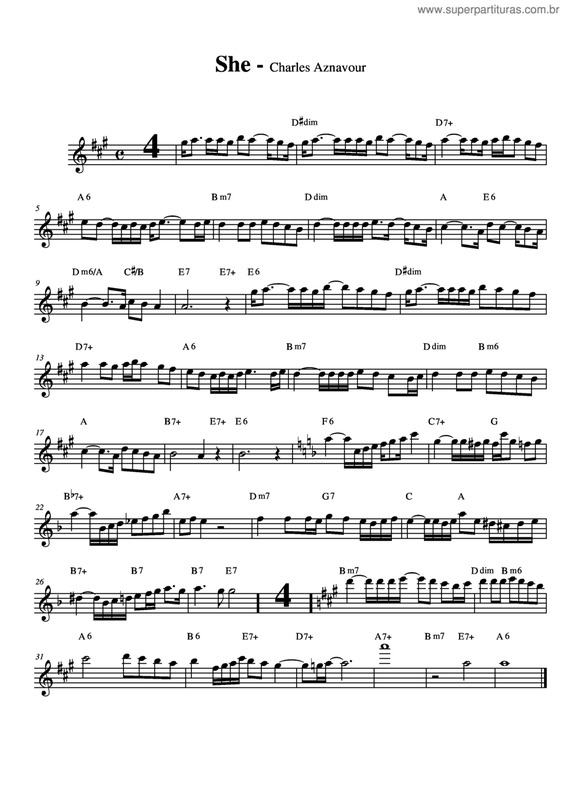 Partitura da música She v.13