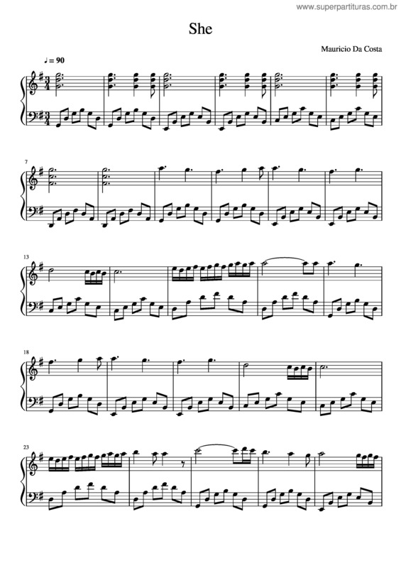Partitura da música She v.17