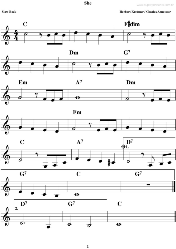 Partitura da música She v.3