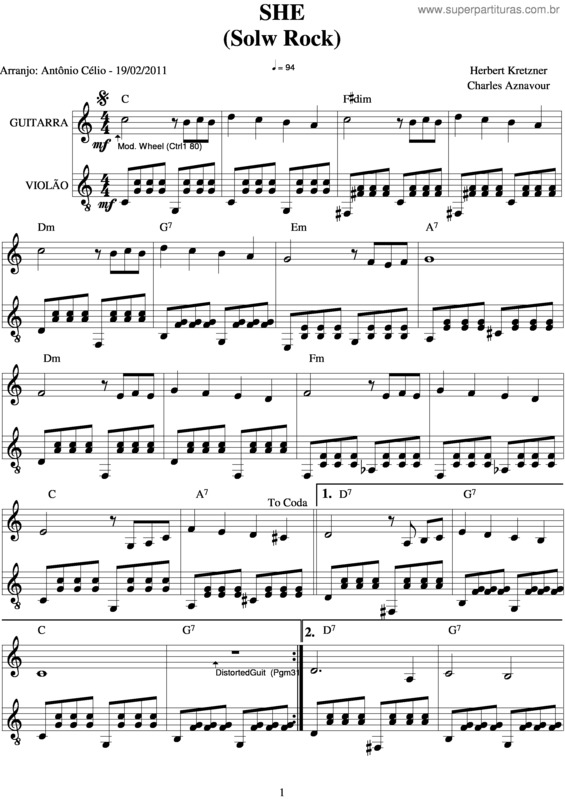 Partitura da música She v.5