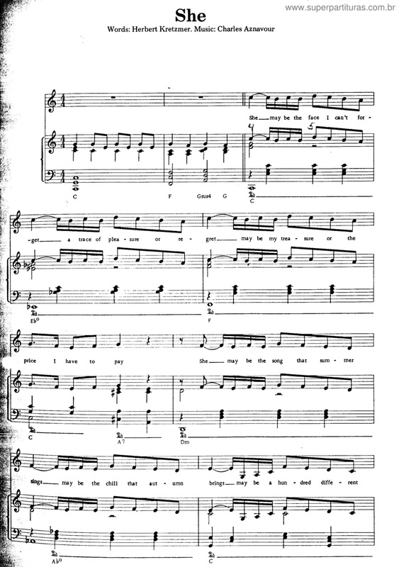 Partitura da música She v.8