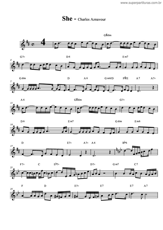 Partitura da música She v.9