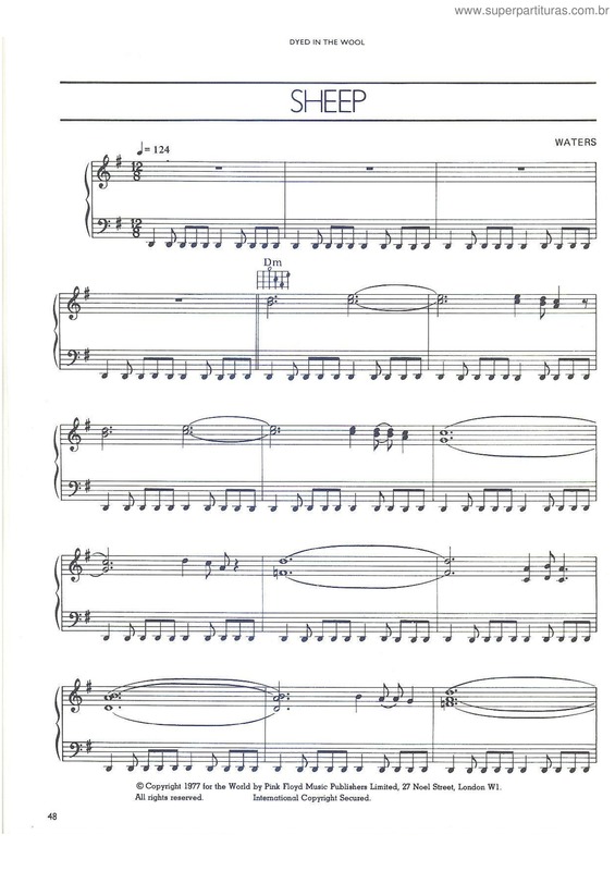 Partitura da música Sheep v.2