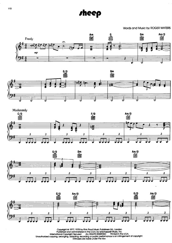 Partitura da música Sheep v.4