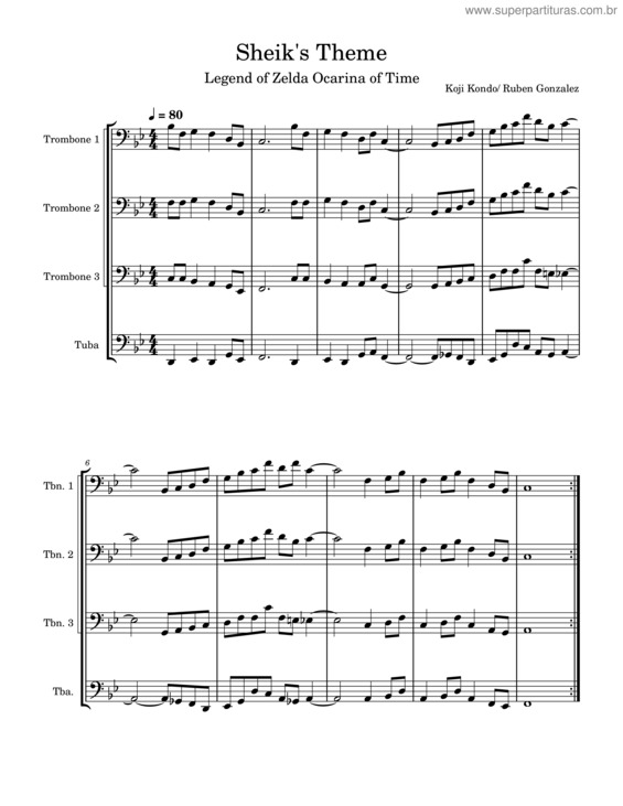 Partitura da música Sheik`S Theme v.3