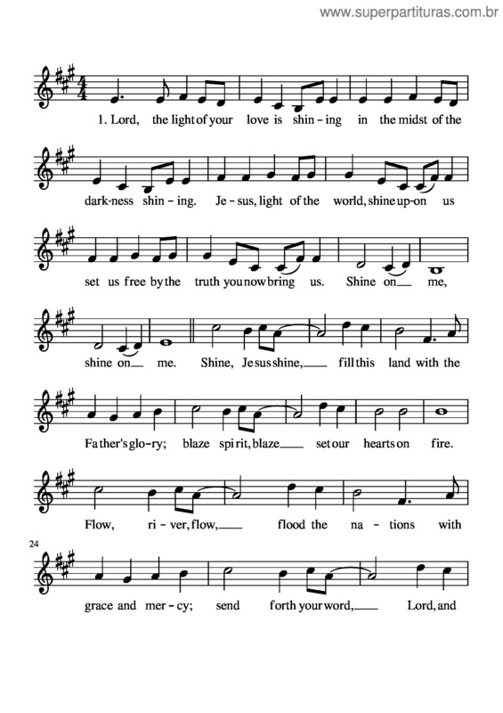 Partitura da música Shine Jesus Shine v.4