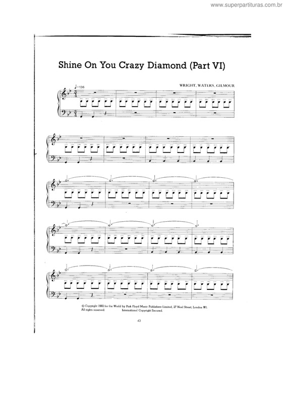 Partitura da música Shine on you crazy diamond (part VI)