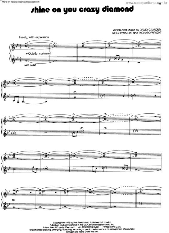 Partitura da música Shine On You Crazy Diamond v.4