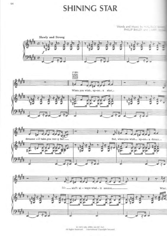 Partitura da música Shining Star