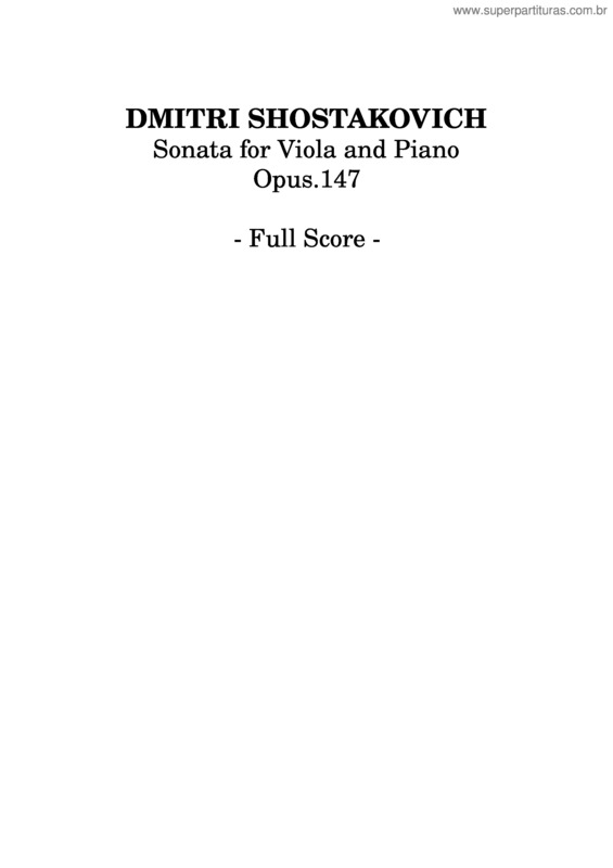 Partitura da música Shostakovich – Sonata For Viola And Piano, Op.147