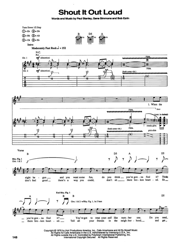 Partitura da música Shout It Out Loud v.2