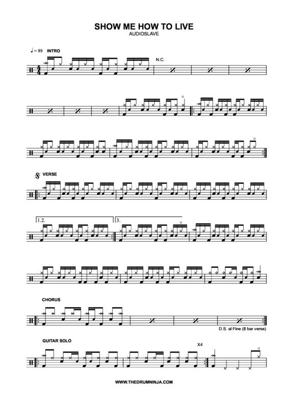 Partitura da música Show Me How to Live