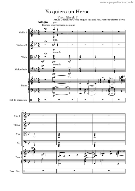 Partitura da música Shrek – Dreamworks