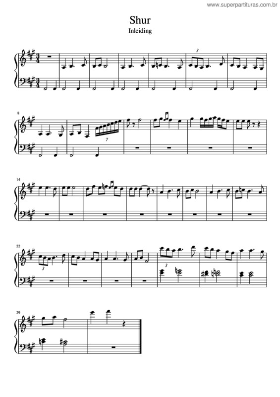 Partitura da música Shur