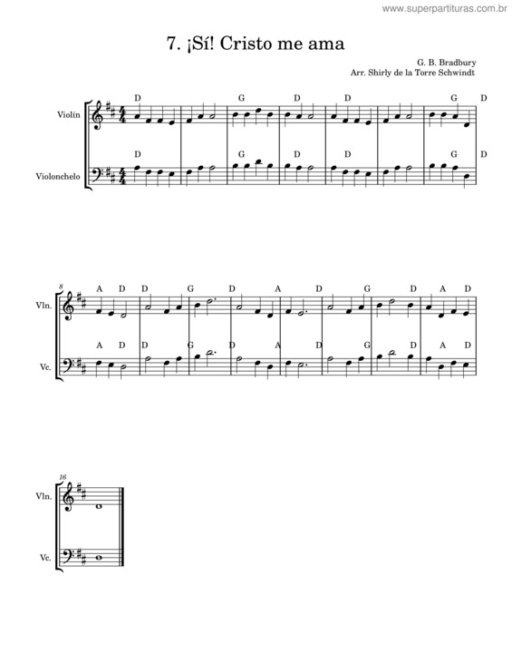 Partitura da música Sí, Cristo Me Ama