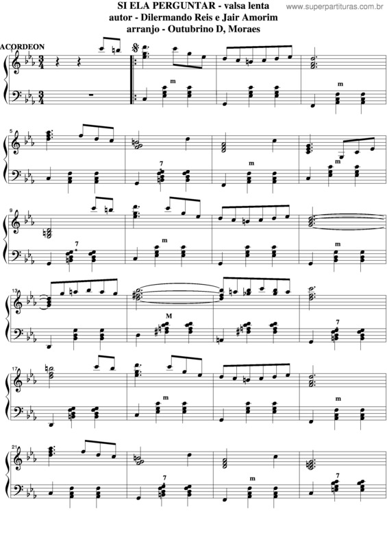 Partitura da música Si Ela Perguntar v.4