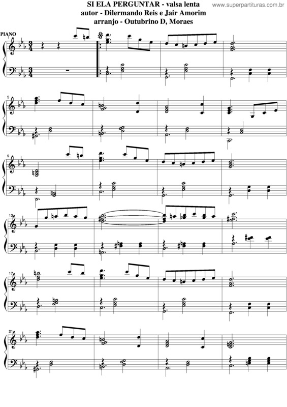 Partitura da música Si Ela Perguntar v.7