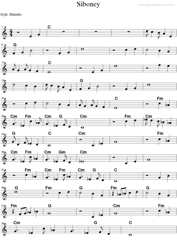 Partitura da música Siboney v.2