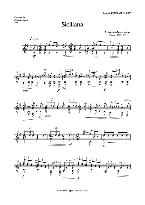Partitura da música Siciliana v.2