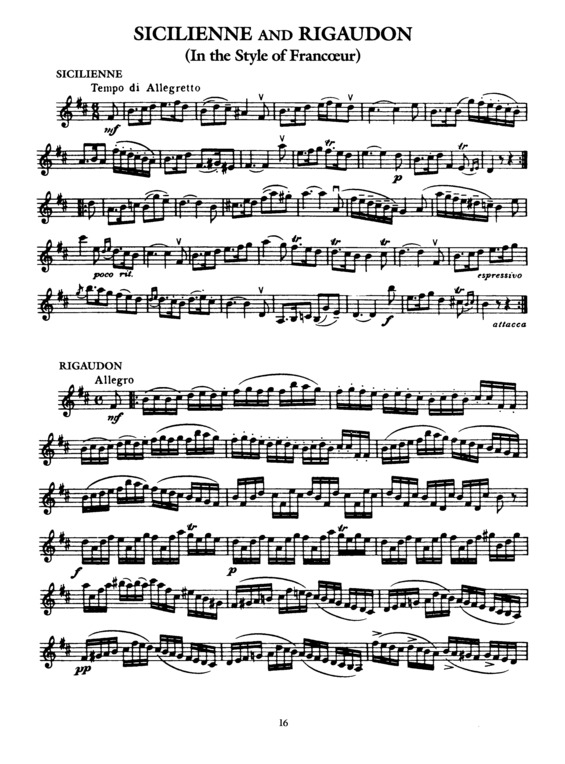 Partitura da música Sicilienne and Rigaudon