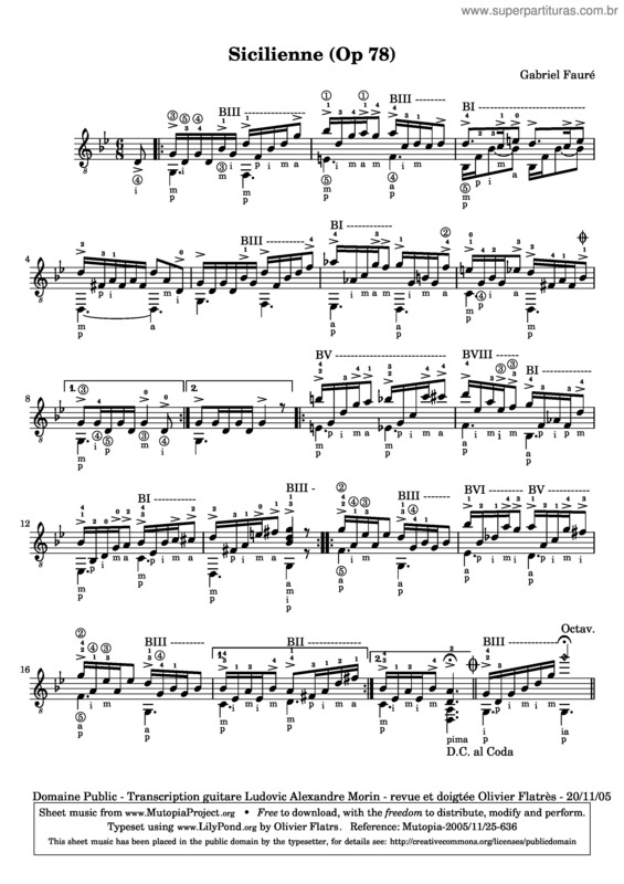 Partitura da música Sicilienne v.3