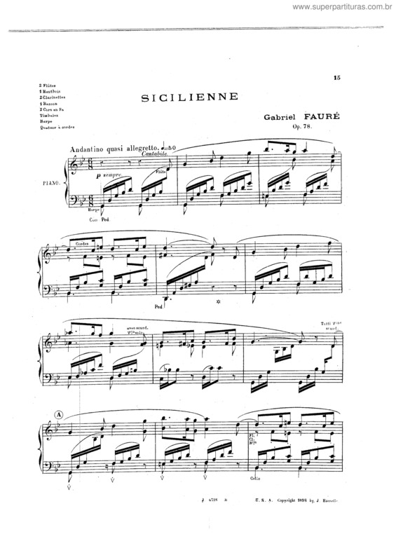 Partitura da música Sicilienne