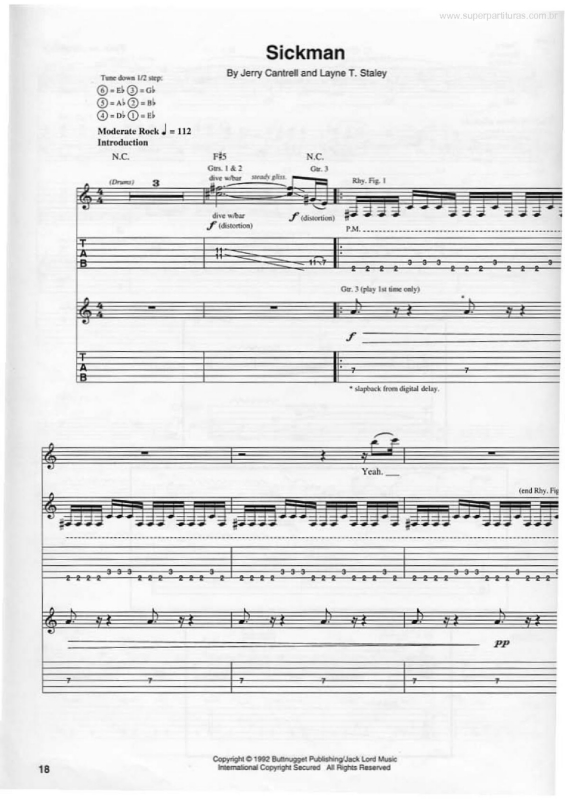 Partitura da música Sickman