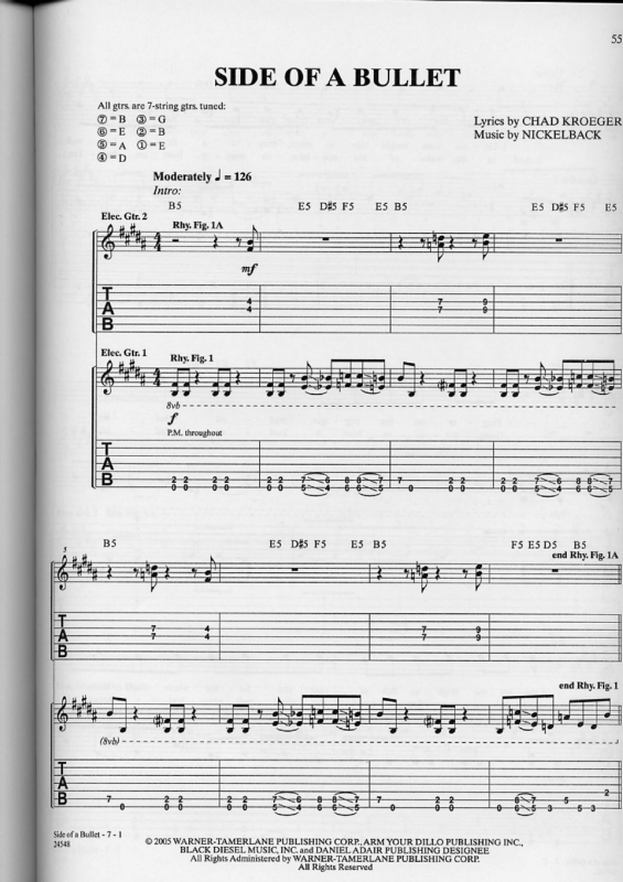 Partitura da música Side of a Buller