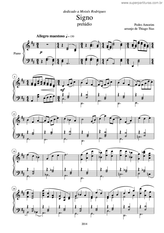 Partitura da música Signo