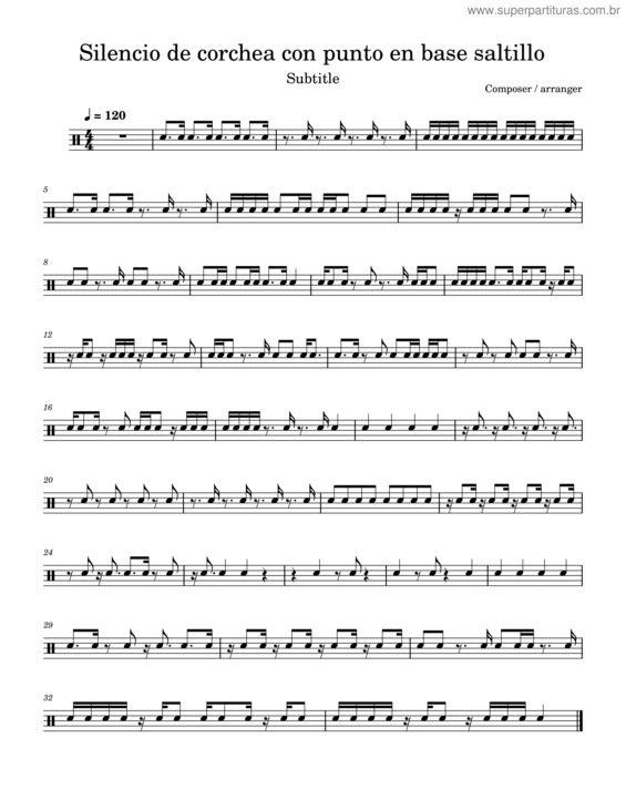 Partitura da música Silencio De Corchea Con Punto En Base Saltillo