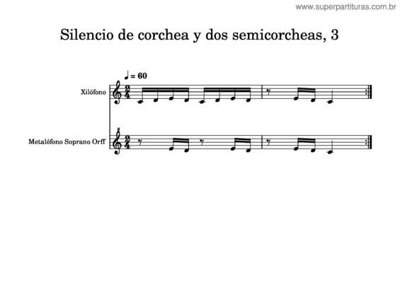 Partitura da música Silencio De Corchea Y Dos Semicorcheas, 3