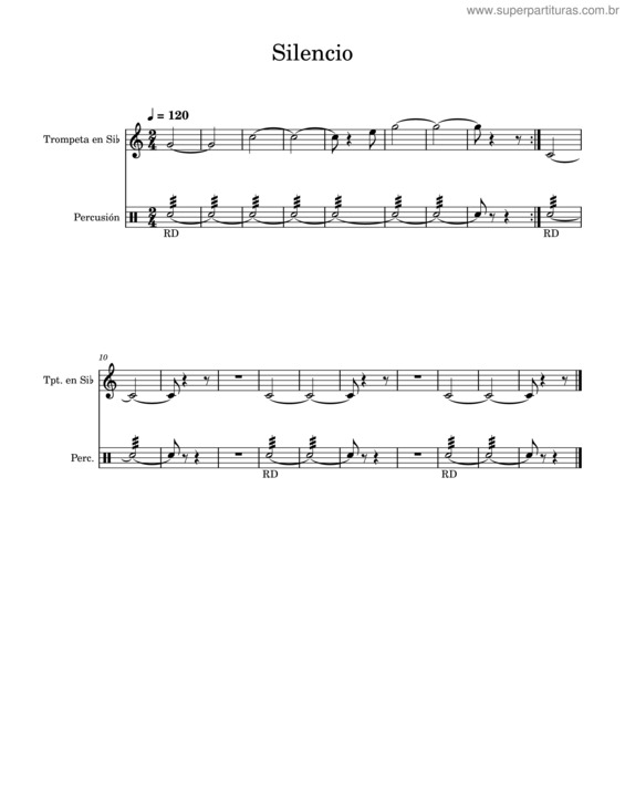 Partitura da música Silencio v.12