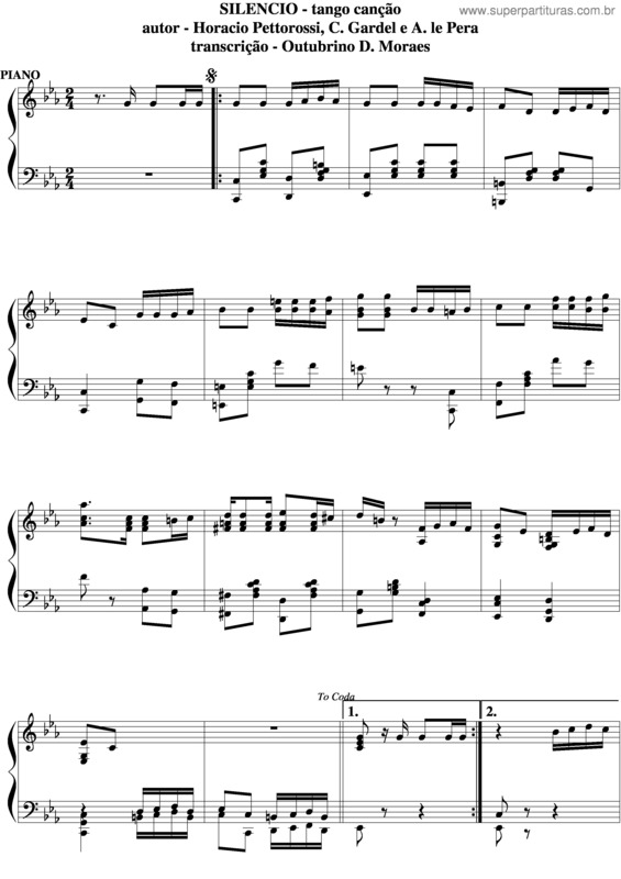 Partitura da música Silencio v.3