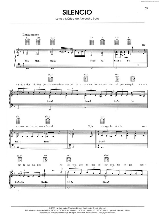 Partitura da música Silencio v.4