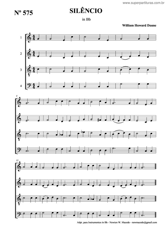 Partitura da música Silêncio v.6