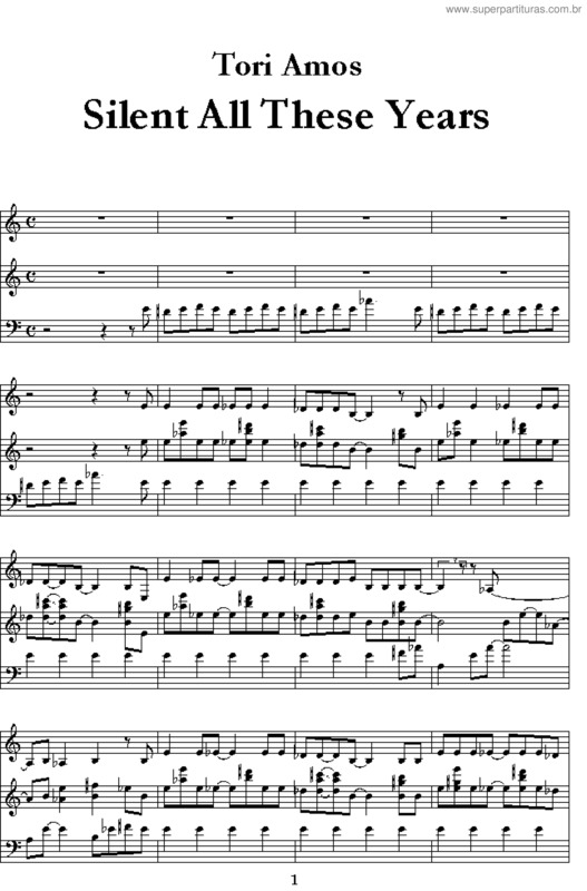 Partitura da música Silent All These Years v.3