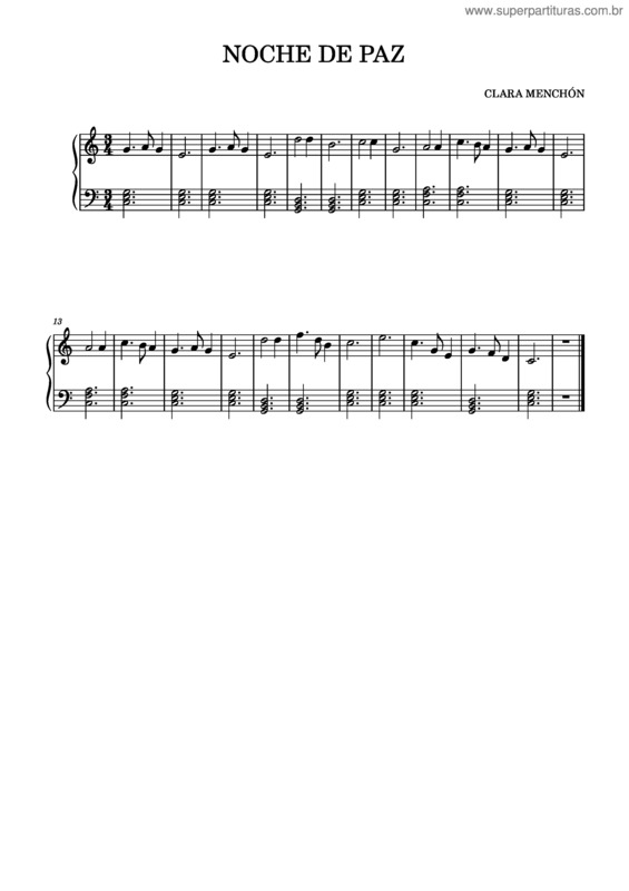Partitura da música Silent Night – Misc Christmas Noche De Paz