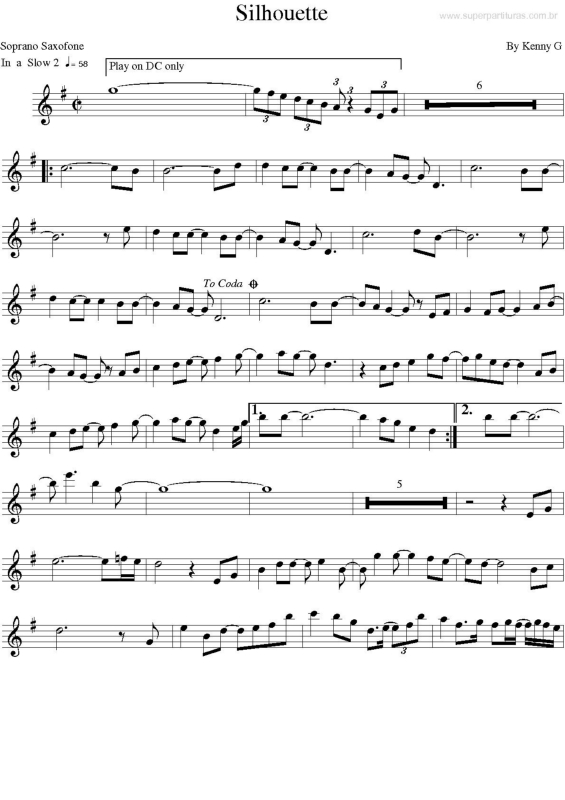 Partitura da música Silhouette