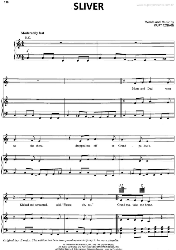 Partitura da música Silver v.2