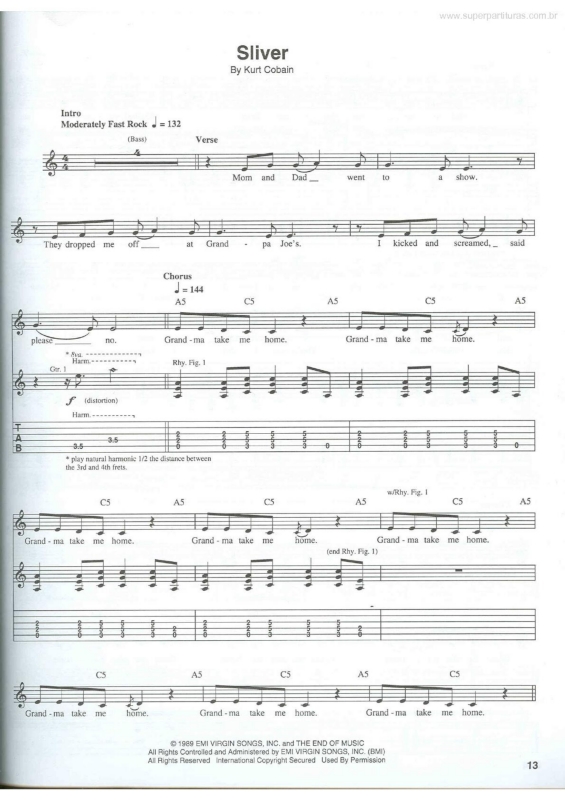 Partitura da música Silver