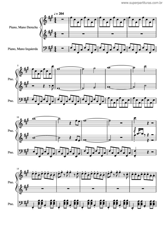 Partitura da música Silverio Urbina