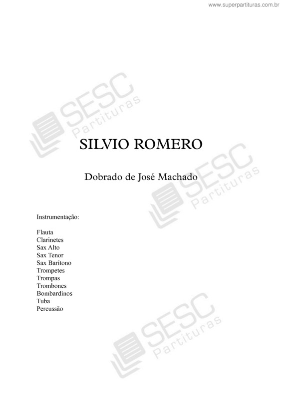 Partitura da música Silvio Romero