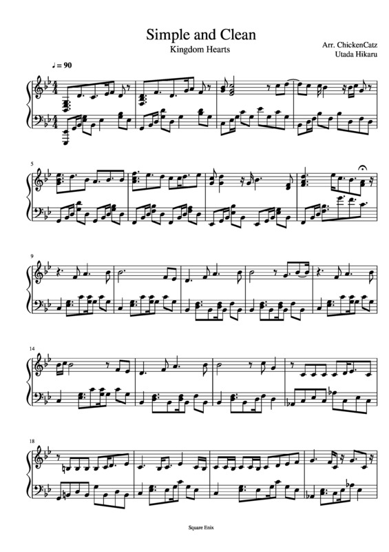 Partitura da música Simple And Clean