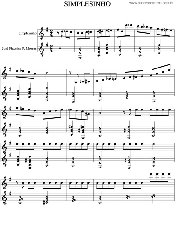 Partitura da música Simplesinho