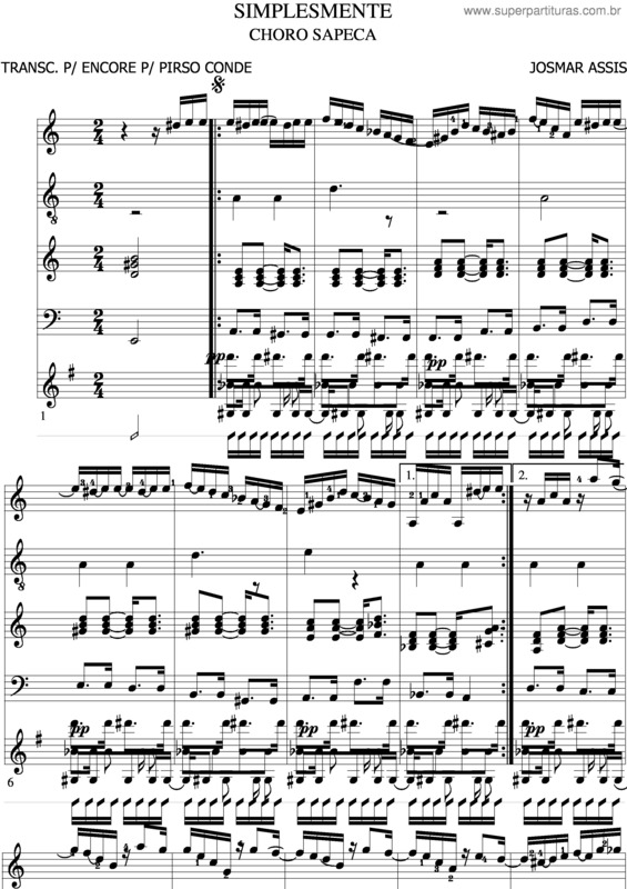 Partitura da música Simplesmente v.2