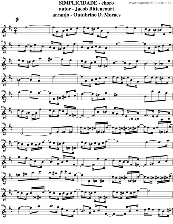 Partitura da música Simplicidade v.3