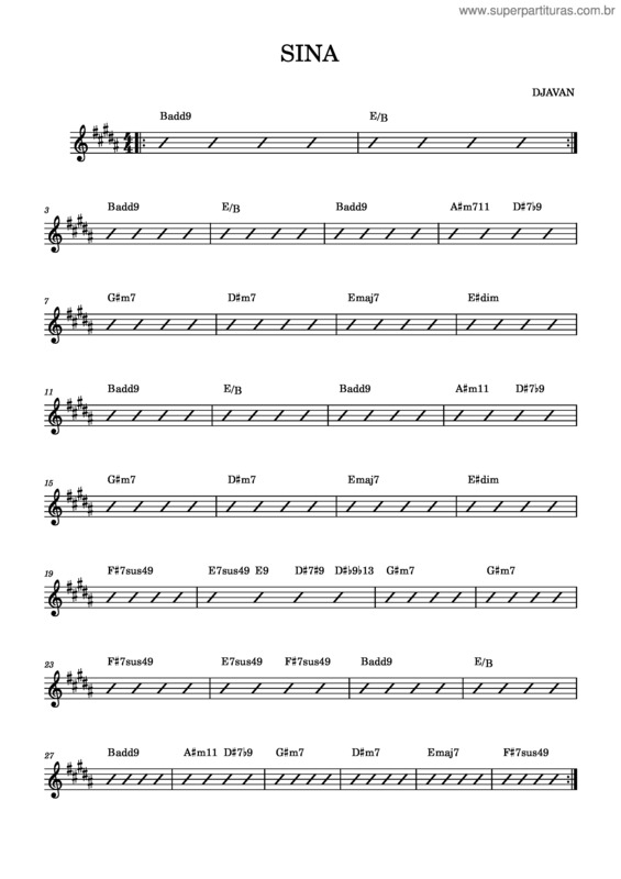 Partitura da música Sina – Djavan v.6