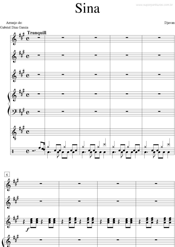 Partitura da música Sina v.2